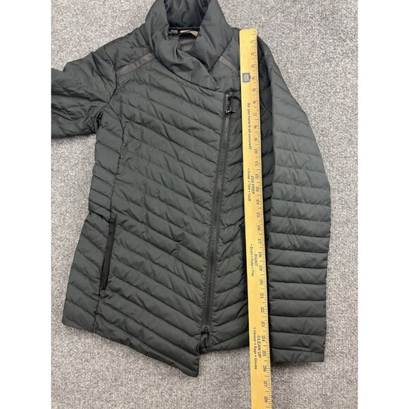Athleta Jacket Womens XXS Black Down Puffer Moto Asym Zip Quilted Warm Travel - Picture 4 of 6